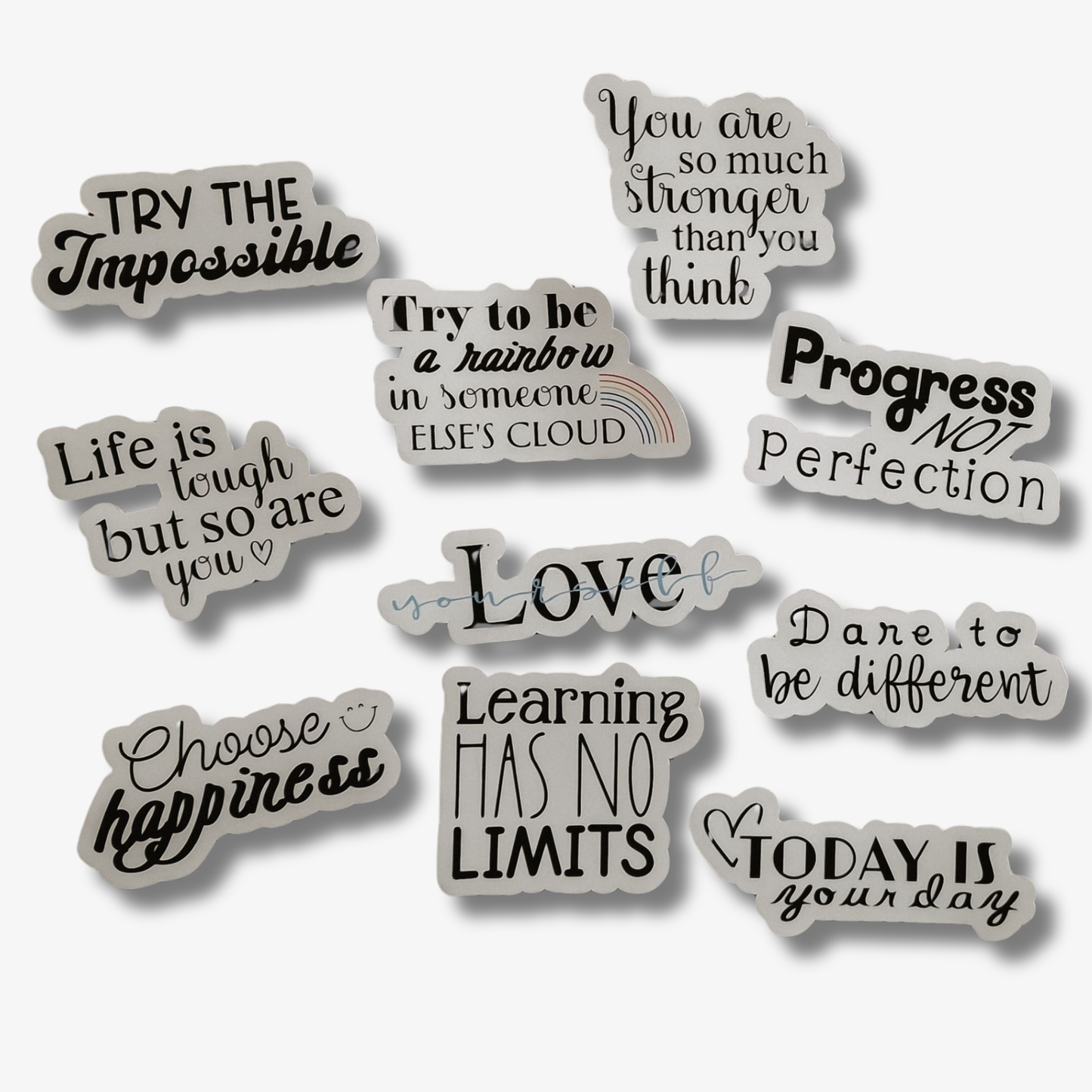 Motivational quotes sticker set
