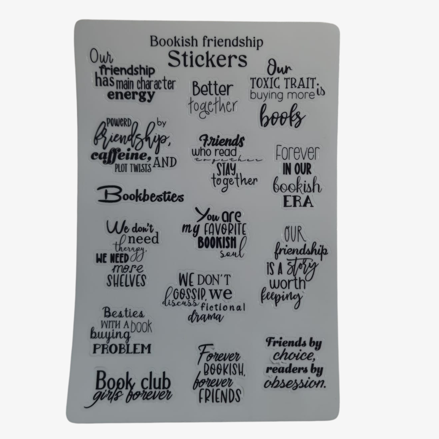 Bookish friendship stickervellen