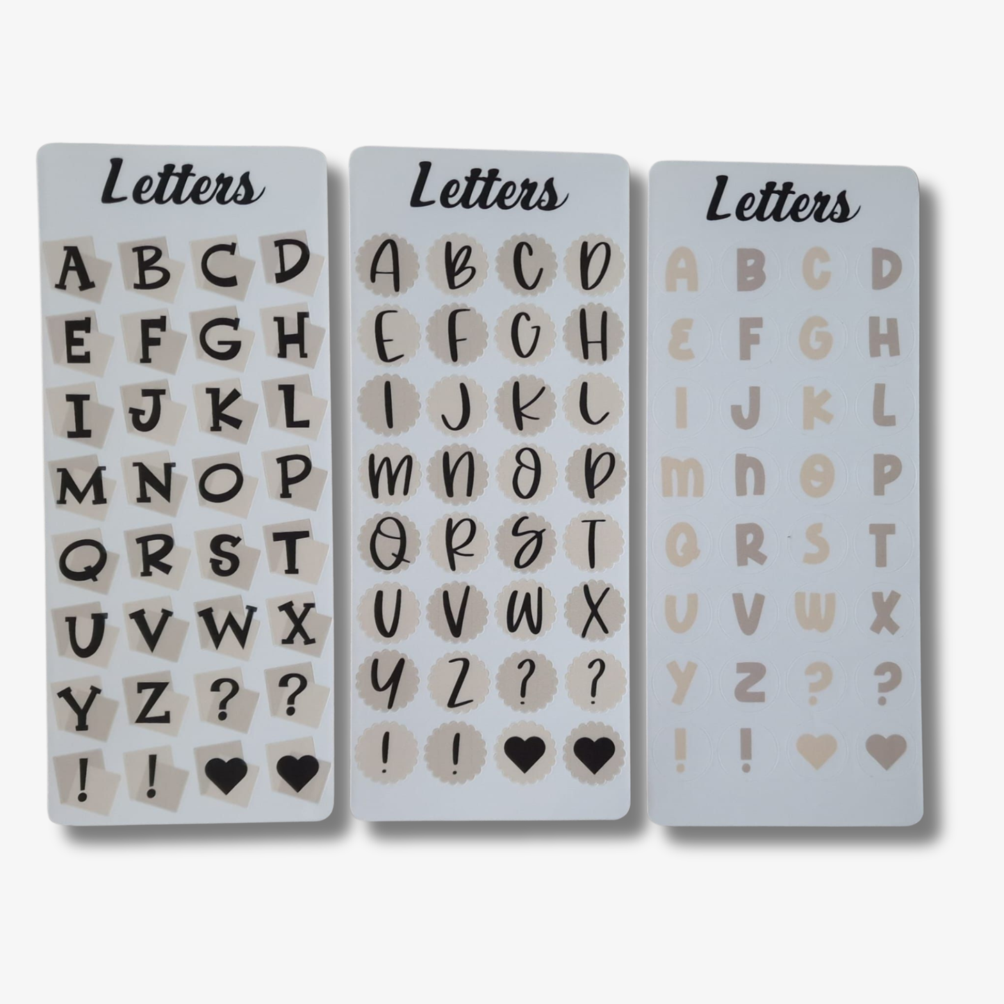 Letter stickervellen