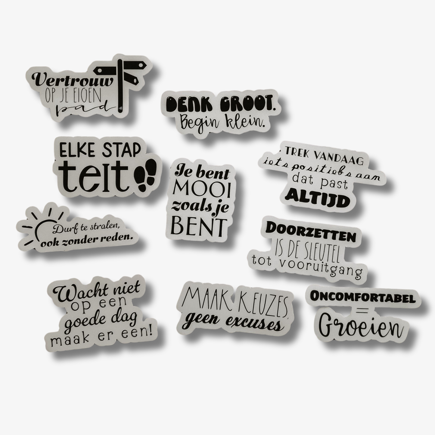 Motivational quotes sticker set