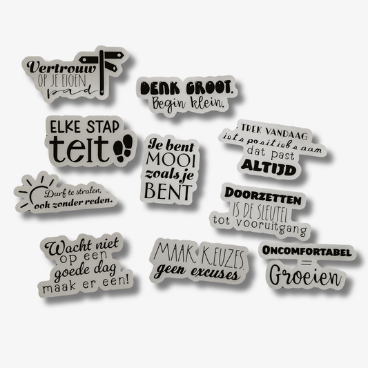 Motiverende quotes stickerset