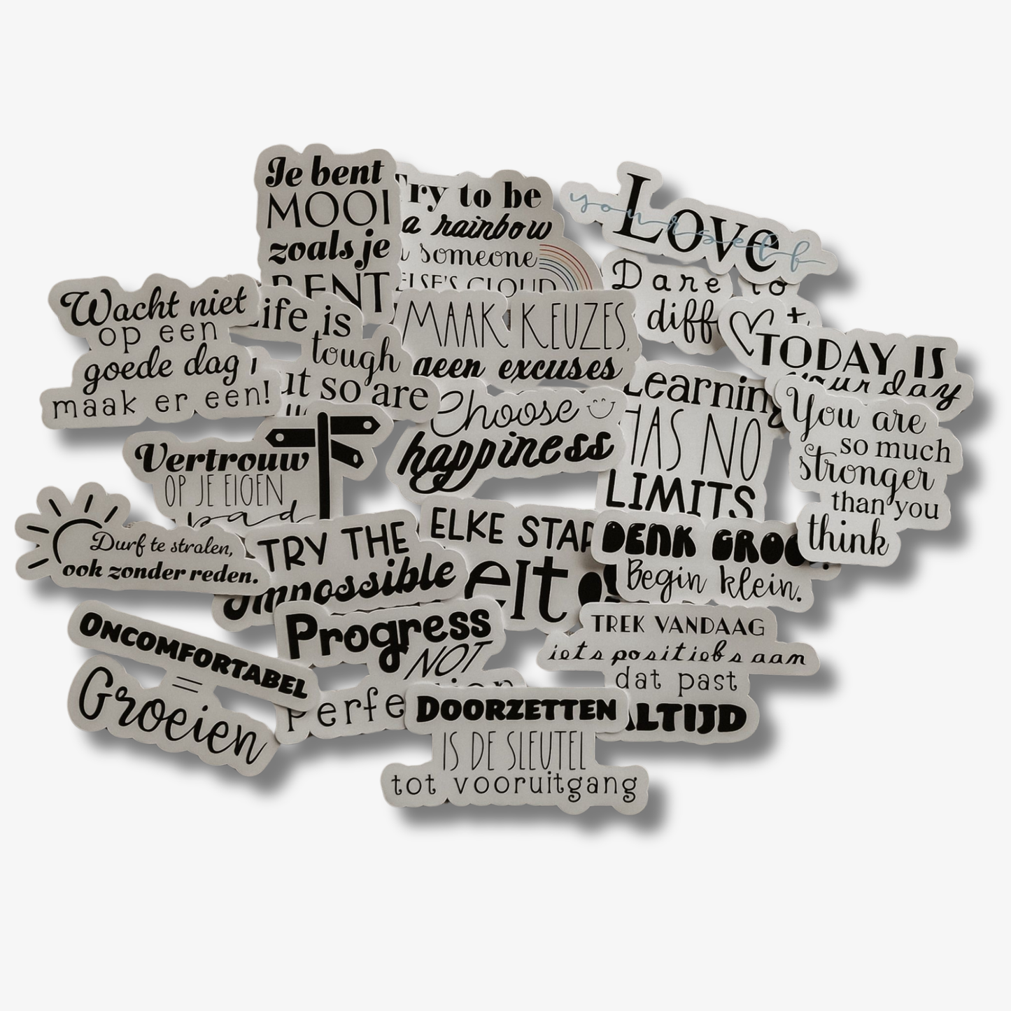 Motivational quotes sticker set
