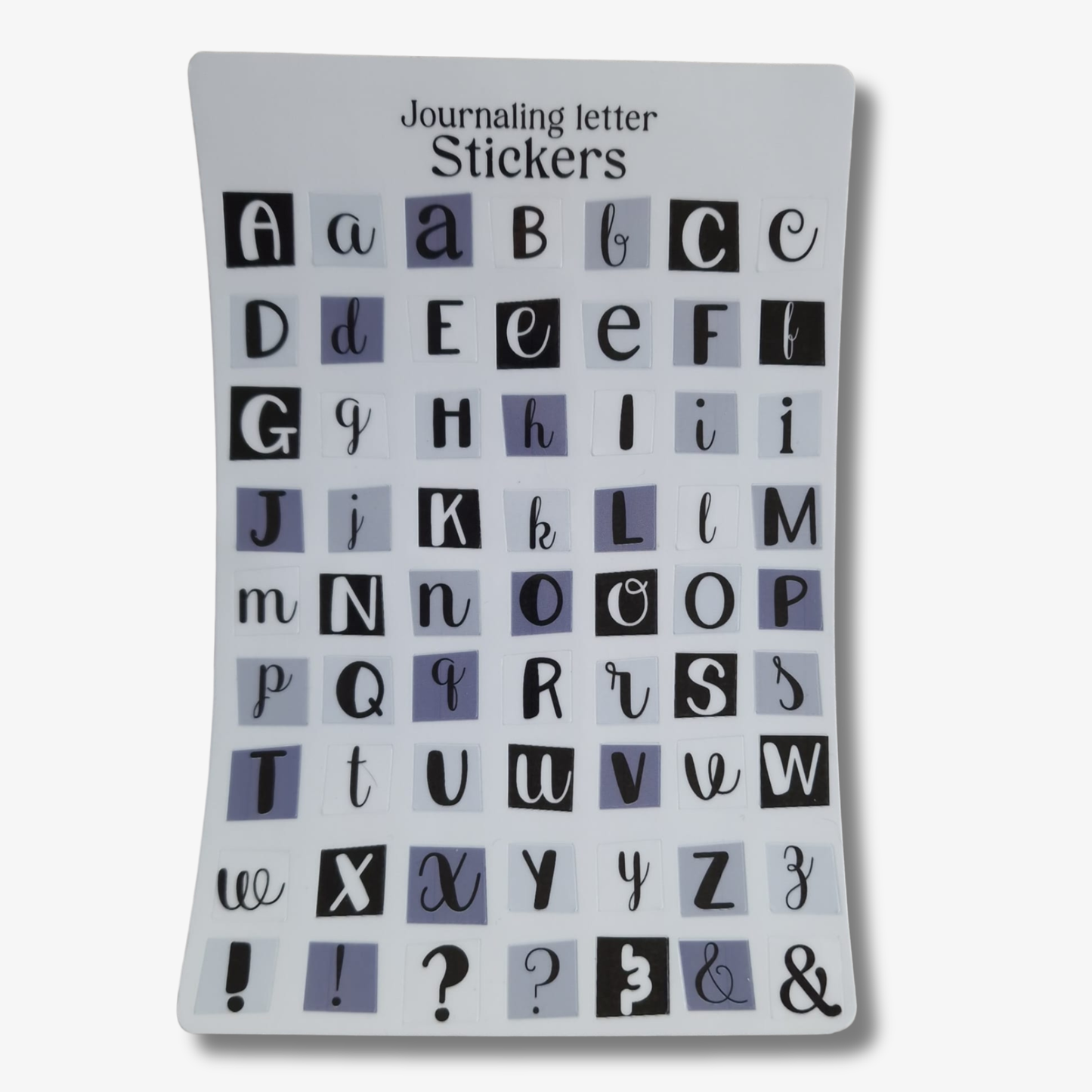 Journaling letter stickervellen