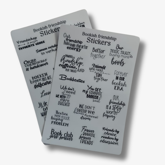 Bookish friendship stickervellen