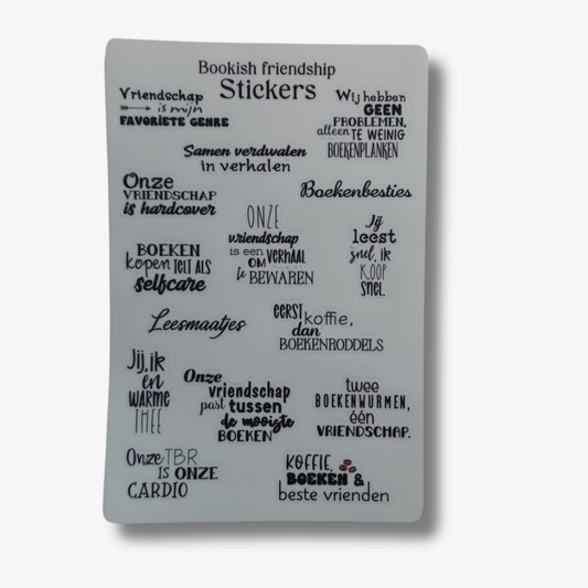 Bookish friendship stickervellen